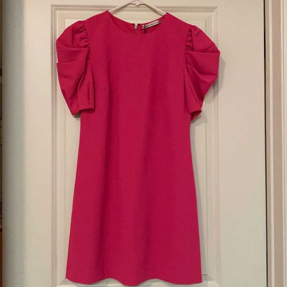 Alice + Olivia Hanita Puff-Sleeve Dress
